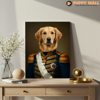 Lieutenant – Golden Retriever Portrait On Canvas