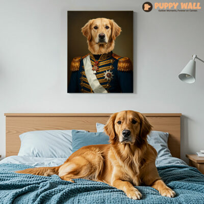 Lieutenant – Golden Retriever Portrait On Canvas