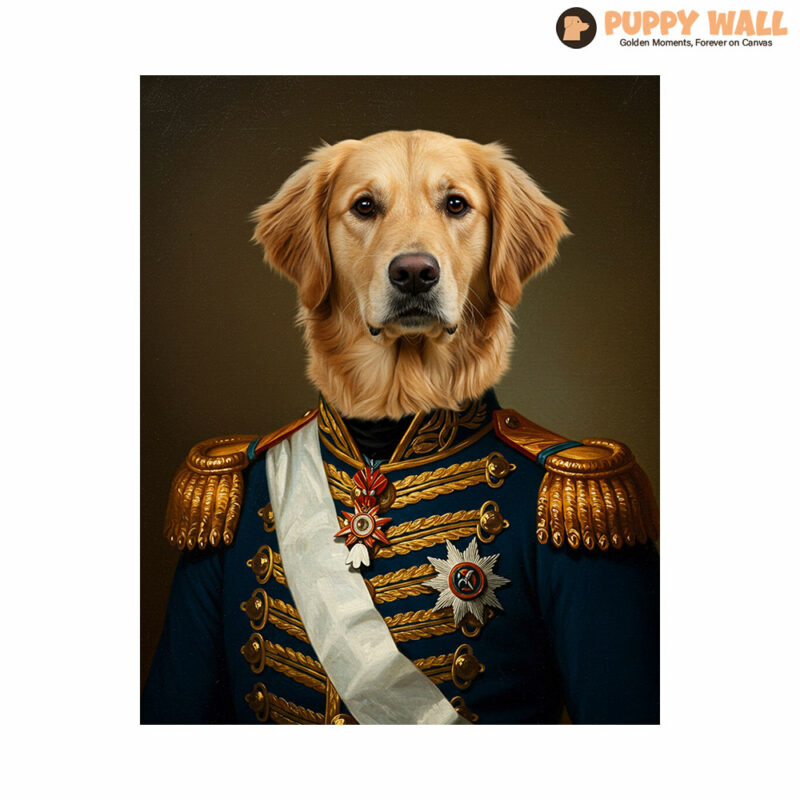 Lieutenant – Golden Retriever Portrait On Canvas