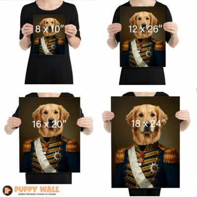 lieutenant golden retriever portrait on canvas 005