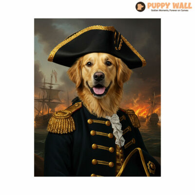 lord commander golden retriever framed wall art 003