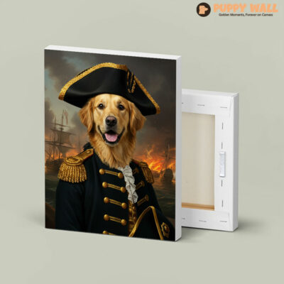 lord commander golden retriever framed wall art 004