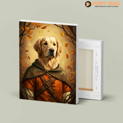 medieval adventurer golden retriever watercolor painting 004