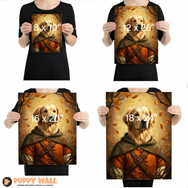 Medieval Adventurer – Golden Retriever Watercolor Painting