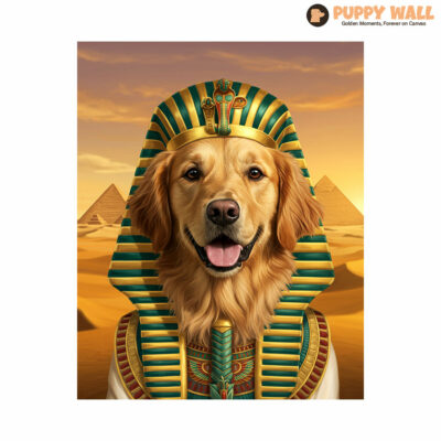 pharaoh cute golden retriever canvas print 003