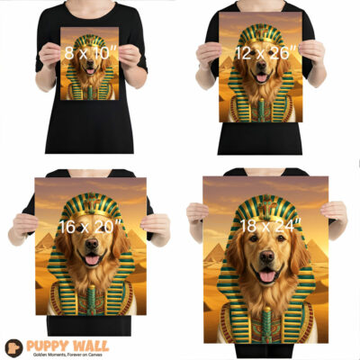 pharaoh cute golden retriever canvas print 005