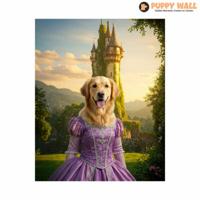 rapunzel realistic golden retriever wall decor 003