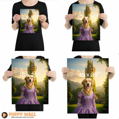 rapunzel realistic golden retriever wall decor 005