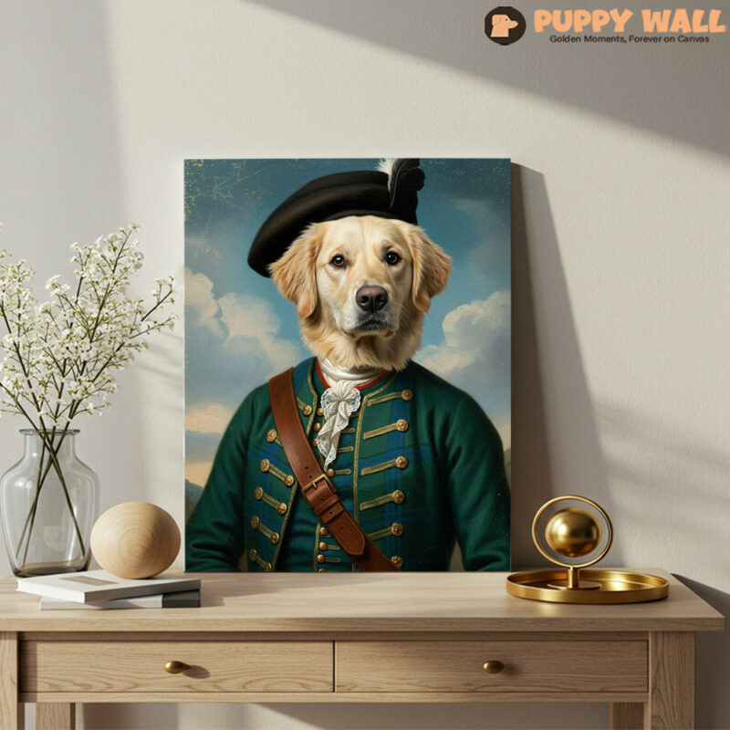 Scottish Gentleman – Minimalist Golden Retriever Artwork