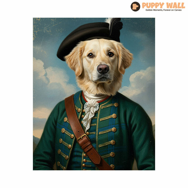 Scottish Gentleman – Minimalist Golden Retriever Artwork