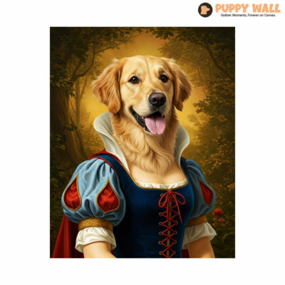 snow white golden retriever canvas art 003