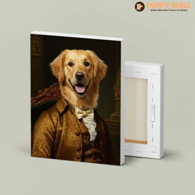 the handsome one golden retriever art prints 004