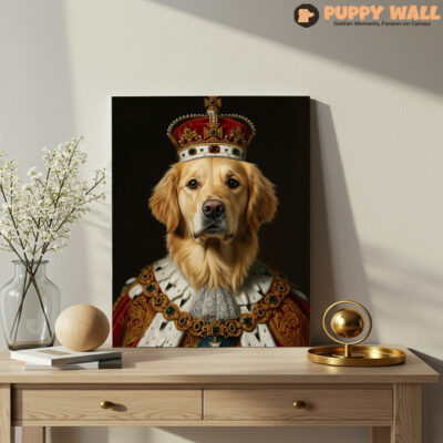 The King – Cute Golden Retriever Artwork