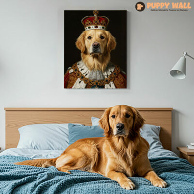 The King – Cute Golden Retriever Artwork