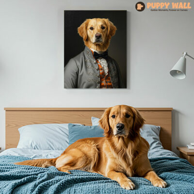 The Musician – Custom Pet Royal Portrait Golden Retriever