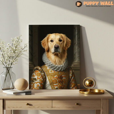 The Princess – Renaissance-Style Golden Retriever Royal Portrait