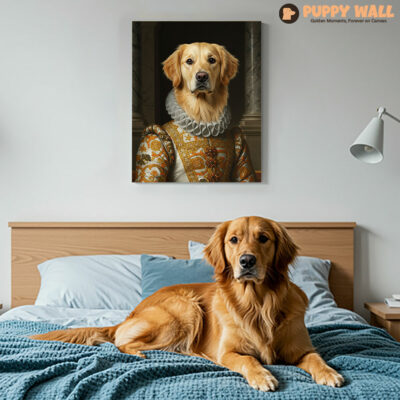 The Princess – Renaissance-Style Golden Retriever Royal Portrait