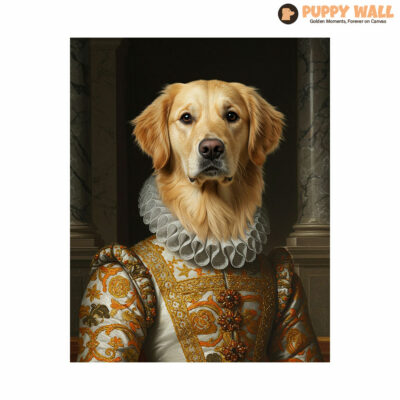 the princess renaissancestyle golden retriever royal portrait 003