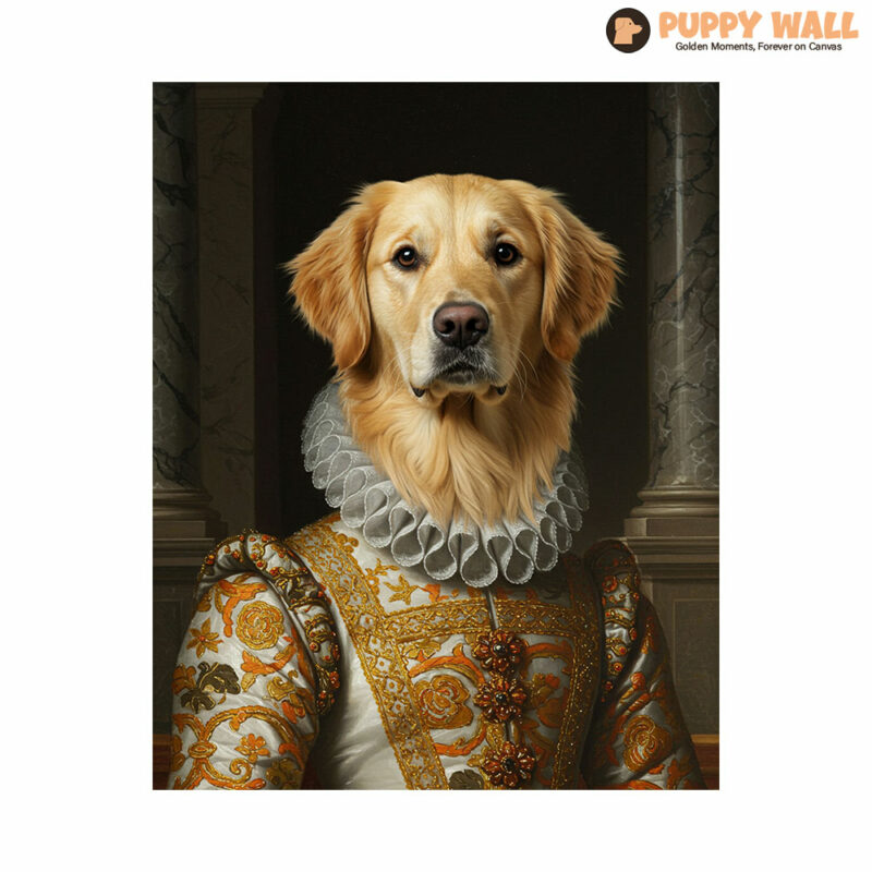 The Princess – Renaissance-Style Golden Retriever Royal Portrait
