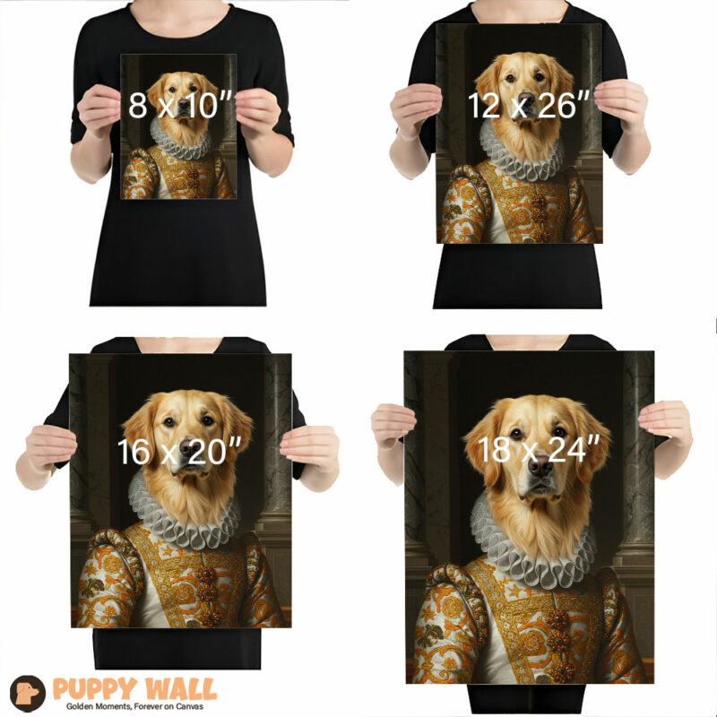 The Princess – Renaissance-Style Golden Retriever Royal Portrait