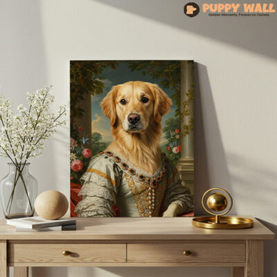 The Royal Queen – Baroque Golden Retriever Aristocrat Painting