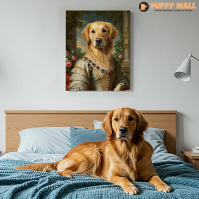 The Royal Queen – Baroque Golden Retriever Aristocrat Painting