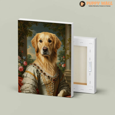 the royal queen baroque golden retriever aristocrat painting 004