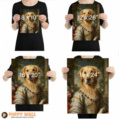 the royal queen baroque golden retriever aristocrat painting 005