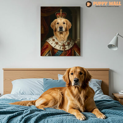 The Spoiled Prince – Royal Pet Portrait Canvas Golden Retriever