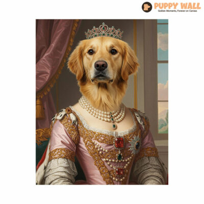 the spoiled princess golden retriever historical costume artwork 003