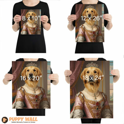 the spoiled princess golden retriever historical costume artwork 005