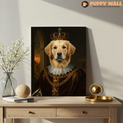 The Tudor Prince – Unique Golden Retriever King Canvas Print