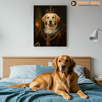 The Tudor Prince – Unique Golden Retriever King Canvas Print