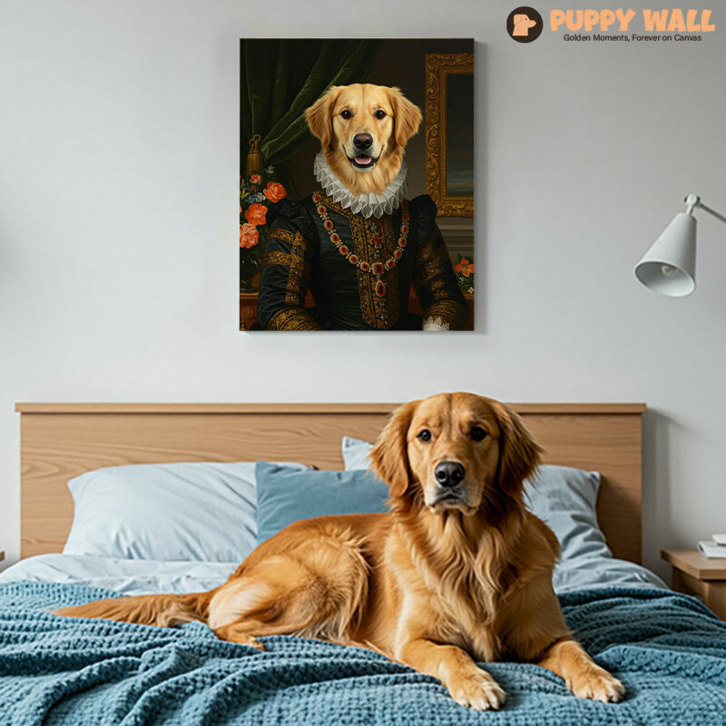 The Wealthy Aristocrat – Premium Custom Golden Retriever Wall Art