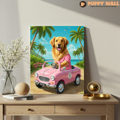 Toy Car – Custom Pet Portrait Golden Retriever