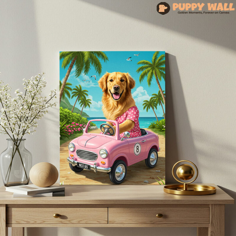Toy Car – Custom Pet Portrait Golden Retriever