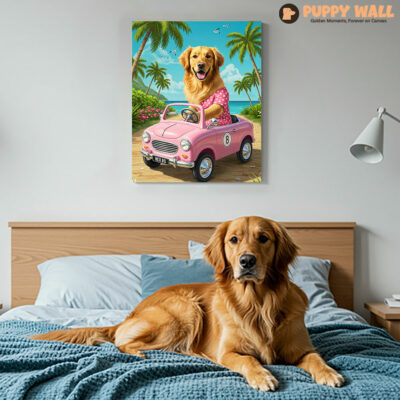 Toy Car – Custom Pet Portrait Golden Retriever