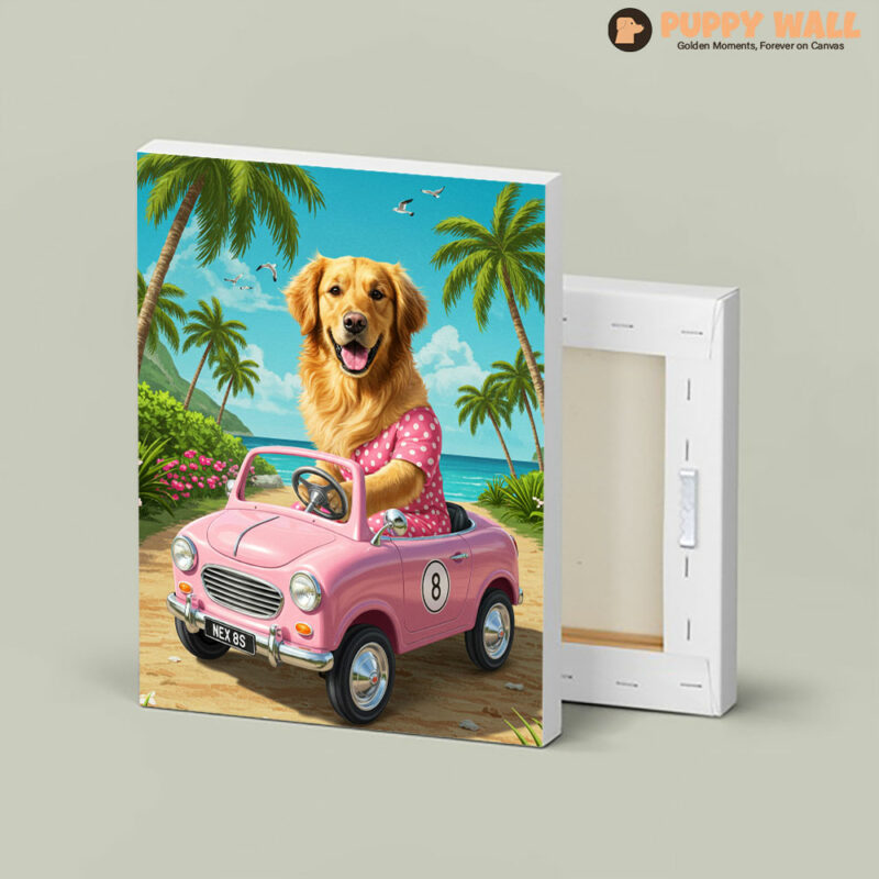 Toy Car – Custom Pet Portrait Golden Retriever