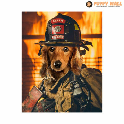 custom firefighter dog portrait canvas 003