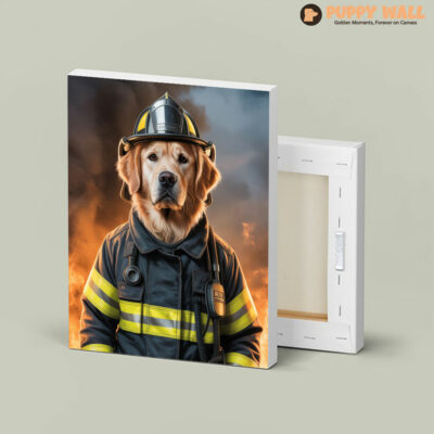 custom golden retriever firefighter portrait 004